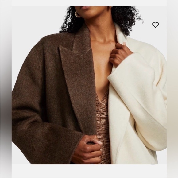 NWT RONNY KOBO
WENDALIN WOOL TWO
TONE COAT BROWN IVORY - Picture 12 of 13